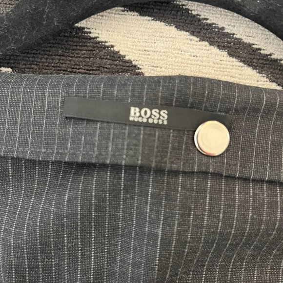 BOSS / HUGO BOSS Pinstriped Cap Sleeve Little Black Dress - Picture 2 of 8